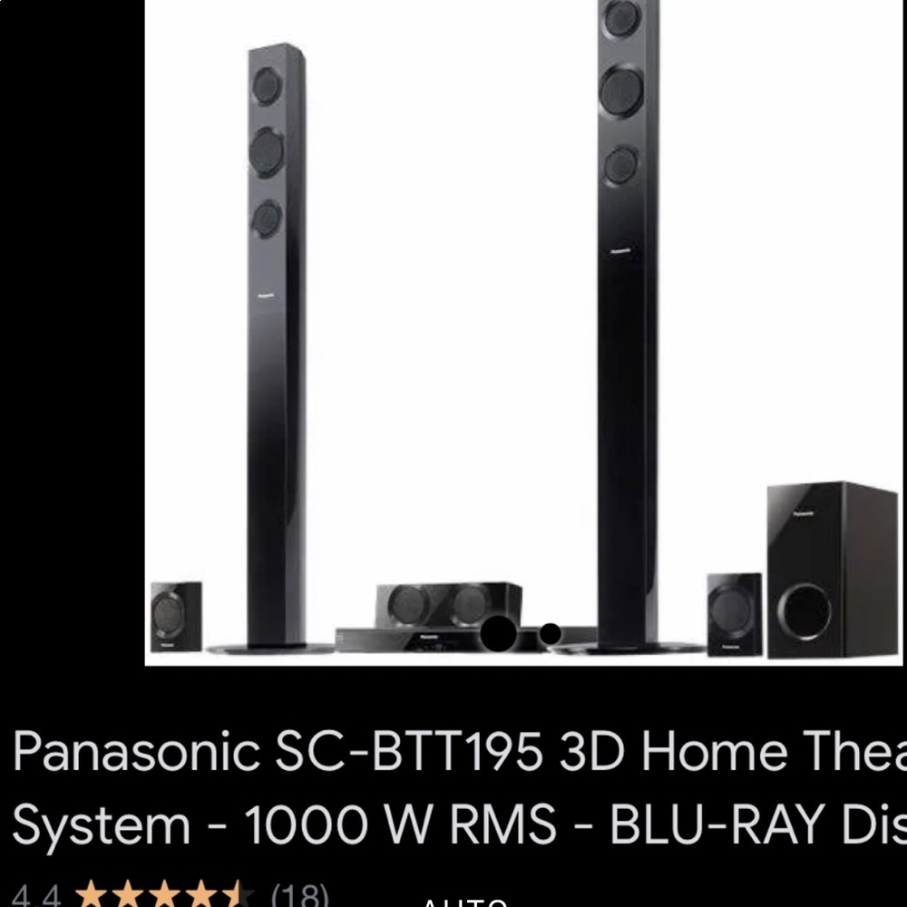 Panasonic 100 watt surround sound with blue ray player build in